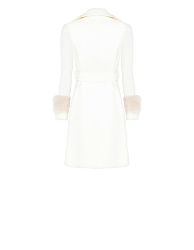 Casaco Longo em Veludo com Punhos em Pelo Sintético e Cinto Coordenado Rinascimento