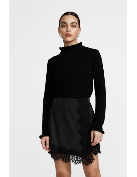 Malha com gola franzida e punhos Dixie