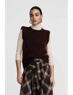 Colete Sem Mangas Com Borda Em Renda Dixie