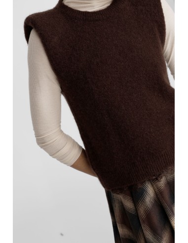 Colete sem mangas com borda em renda Dixie