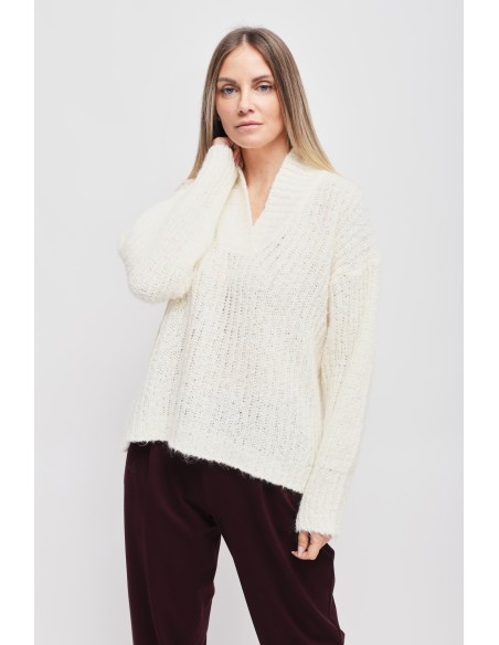 Camisola Mohair com Decote em V Maryley