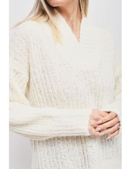 Camisola de mohair com decote em V Maryley