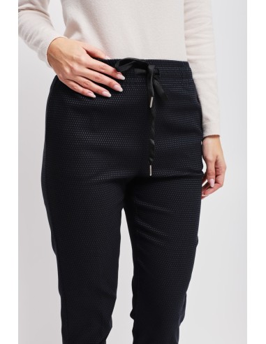 Calças estampadas com cordão e barra virada Maryley