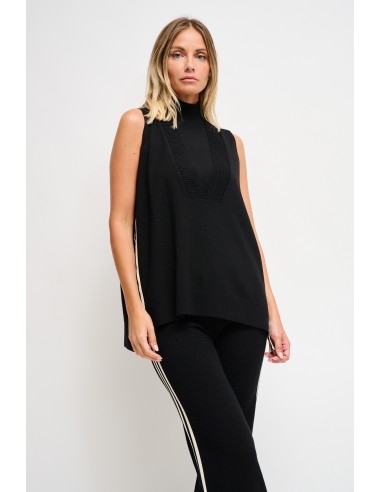 Colete em malha com faixas laterais Maryley