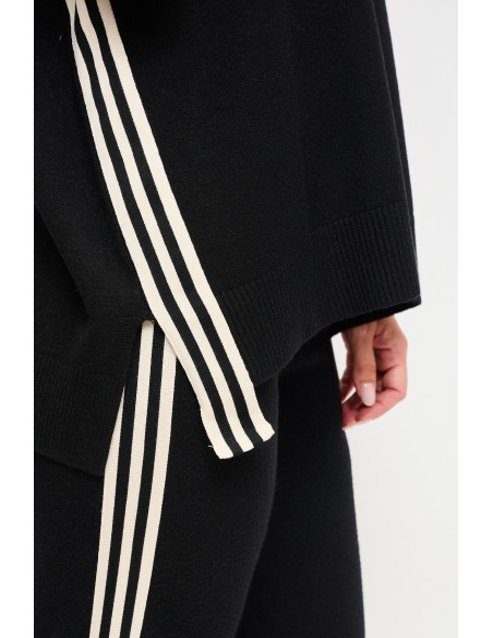 Colete em malha com faixas laterais Maryley