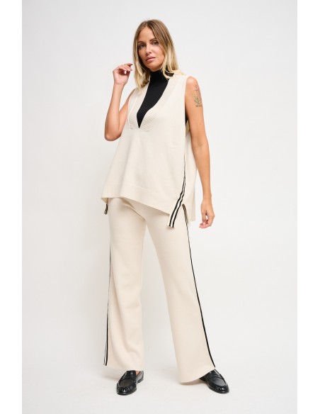 Colete em malha com bandas laterais Maryley