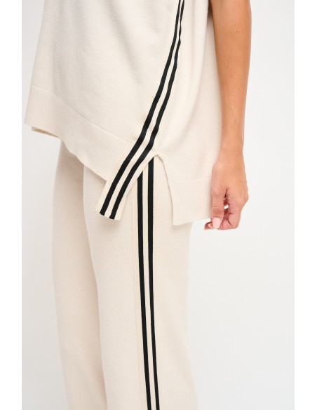 Colete de malha com faixas laterais Maryley