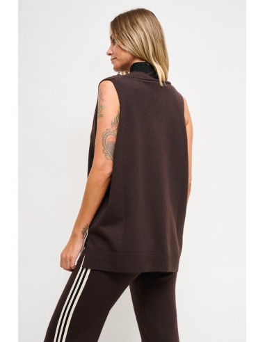 Colete em malha com bandas laterais Maryley