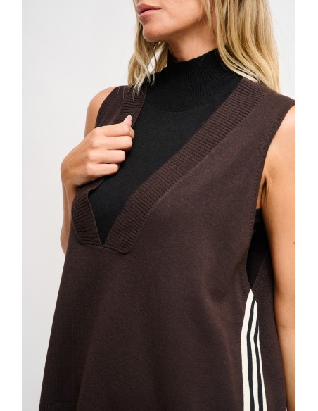 Colete em malha com bandas laterais Maryley