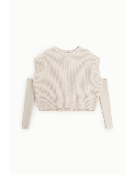 Camisola de gola redonda com mangas cut-out Dixie