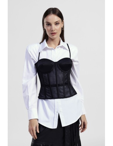 Camisa Com Bustiê Transparente E Laçada Nas Costas Dixie