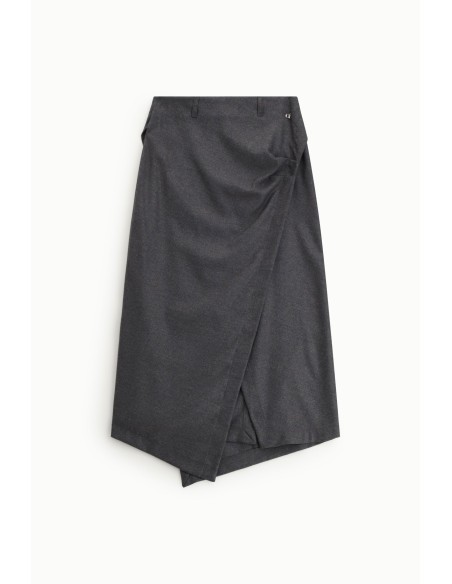 Saia Midi Assimétrica Com Detalhe Envelope Dixie