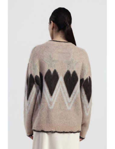 Camisola de gola redonda com padrão de estrelas e zig-zag Dixie