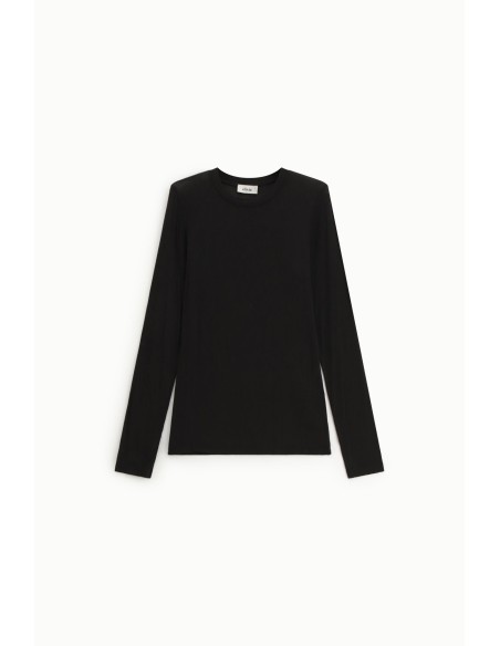 T-Shirt de Mangas Compridas, Gola Redonda e Corte Recto Dixie