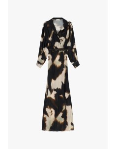 Vestido Longo Estampado com Cinto e Gola Dixie 2