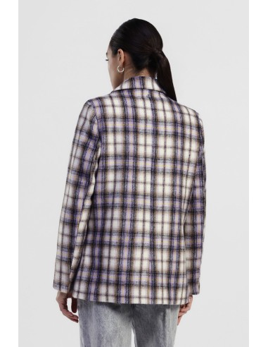 Blazer xadrez com bolsos de aba e botões joia Dixie