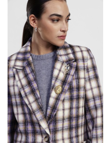 Blazer Xadrez Com Bolsos Com Aba E Botões Joia Dixie
