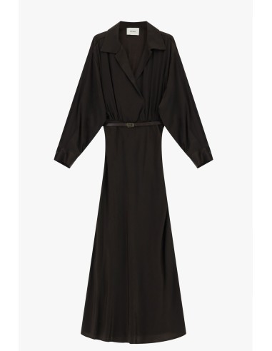 Vestido Longo com Cinto e Mangas Compridas Dixie