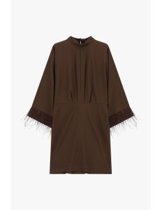 Abito Corto Con Maniche Ampie E Inserti Piumati Dixie - Vestiti Fir... 2