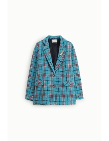 Blazer Xadrez com Fecho de Botão Único Dixie