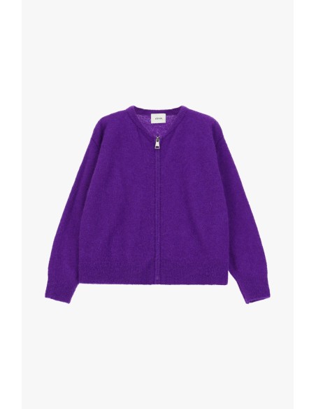 Cardigan com Fecho de Correr Frontal e Mangas Compridas Dixie