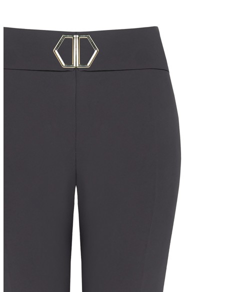 Calças Palazzo Em Tecido Técnico Com Cinto E Fivela Rinascimento