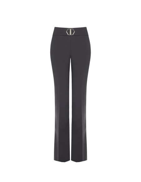 Calças palazzo em tecido técnico com cinto e fivela Rinascimento