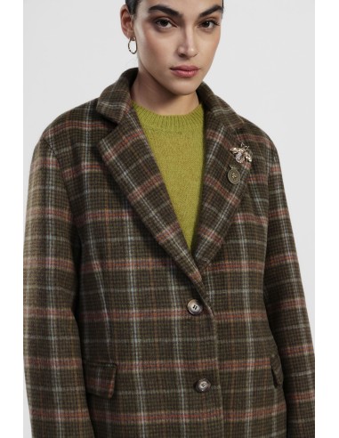 Blazer fantasia xadrez com bolsos frontais Dixie