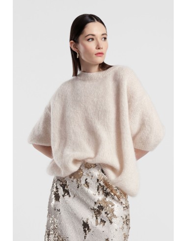 Camisola Oversize Mangas Três-Quartos Decote Redondo Dixie