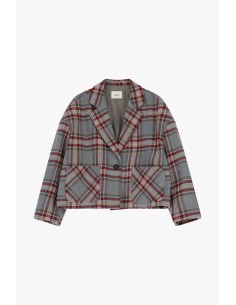 Blazer Curto Xadrez Com Bolsos Aplicados Dixie 2