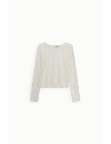 T-shirt de mangas compridas em tule bordado Dixie