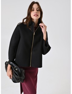 Casaco Curto Com Efeito De Capa De Neoprene Rinascimento - Vestiti Firmati Life Smiles