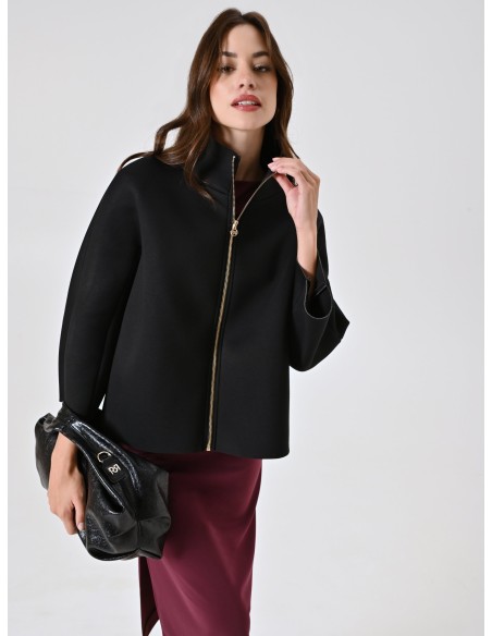 Casaco Curto Com Efeito De Capa De Neoprene Rinascimento - Vestiti Firmati Life Smiles