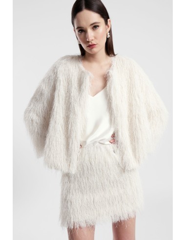 Blazer Curto Efeito Pêlo com Mangas Amplas Dixie