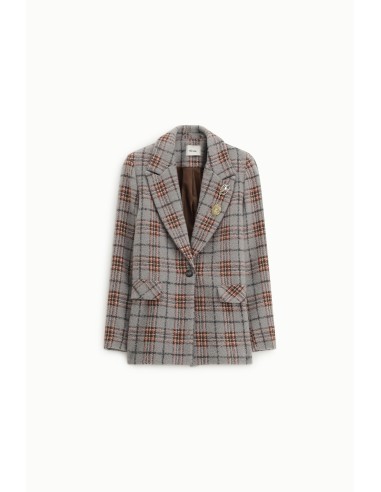 Blazer Xadrez com Lapela e Botões Dixie