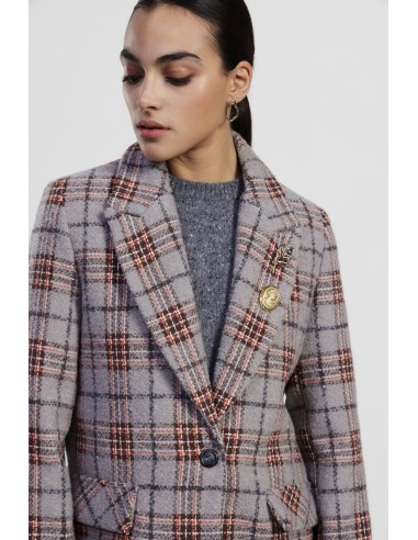 Blazer Xadrez Com Lapela E Botões Dixie