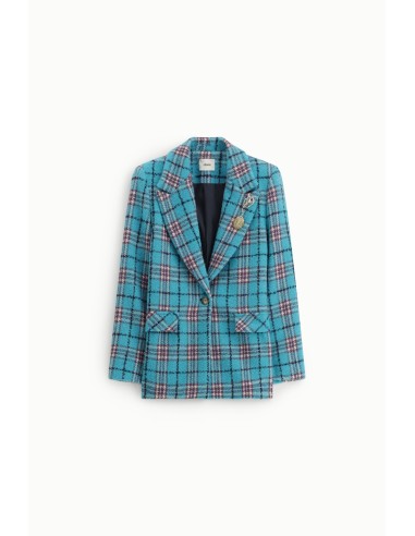 Blazer Xadrez com Lapela e Botões Dixie