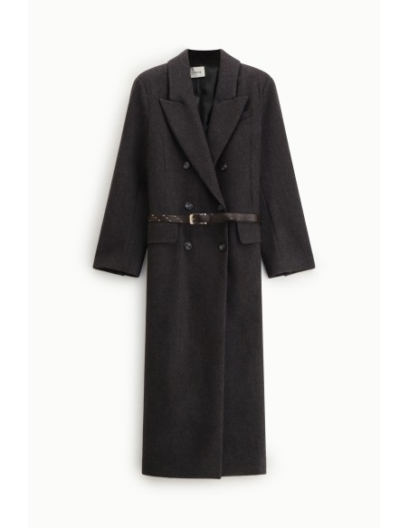 Cappotto Doppio Petto Lungo Con Cintura Borchiata Dixie - Vestiti F...