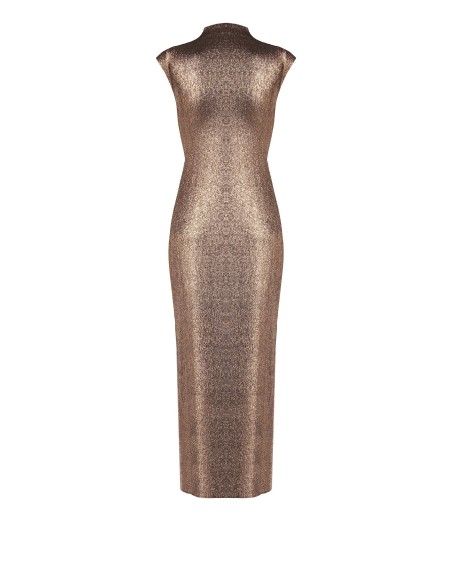 Vestido longo justo em lurex com alças Rinascimento