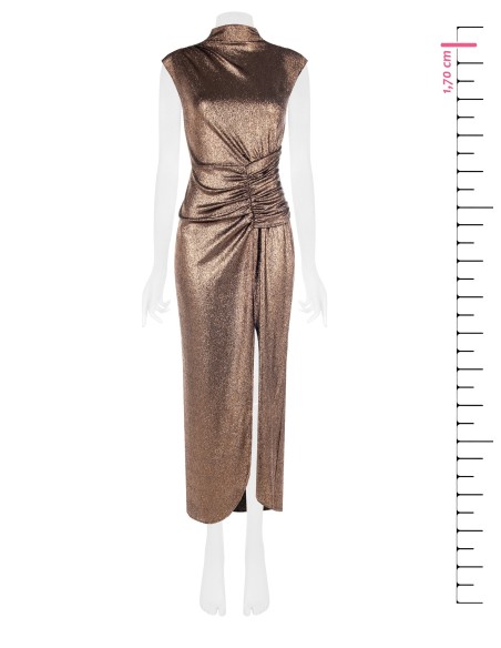 Vestido Longo Justo em Lurex com Alças Rinascimento