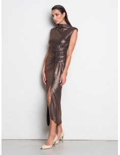 Vestido Longo Justo em Lurex com Alças Rinascimento