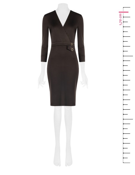Vestido tubinho em mistura de viscose com decote em V cruzado Rinascimento