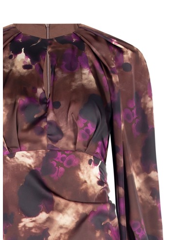 Vestido curto em cetim com franzido num dos lados Rinascimento