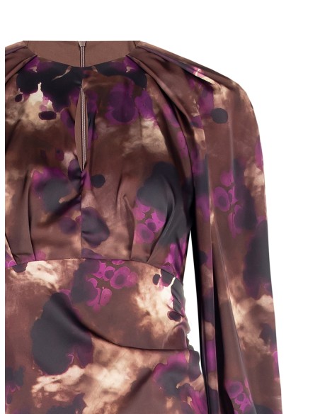 Vestido curto em cetim com franzido num dos lados Rinascimento