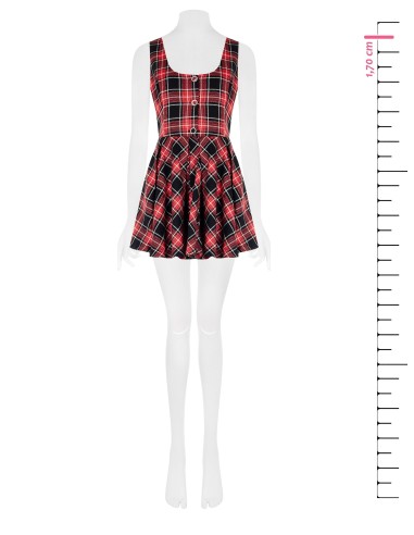 Vestido curto rodado em tartan com fio de lurex e efeito glitter Rinascimento