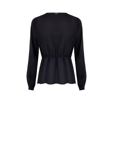 Blusa em cetim opaco com decote em V cruzado Rinascimento