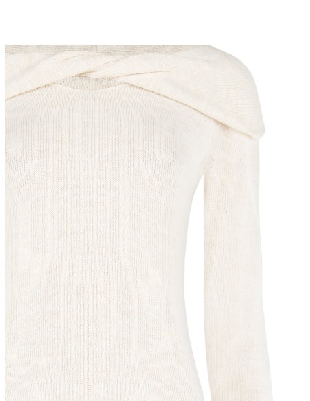 Camisola Cinturada com Gola Enrolada Rinascimento