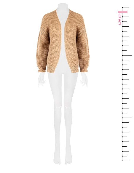 Cardigan de Malha Trançada com Detalhes em Lantejoulas Rinascimento