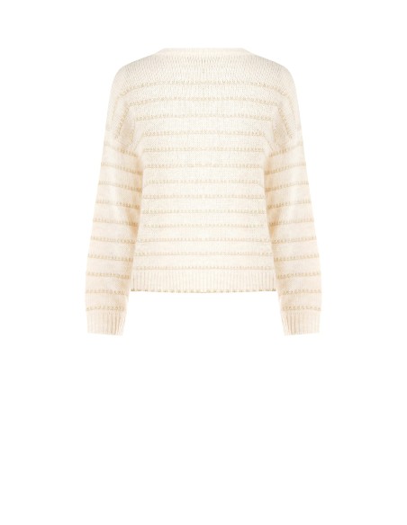 Camisola às riscas entrelaçadas com lurex Rinascimento