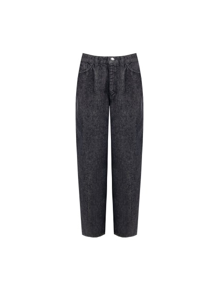 Jeans wide leg com etiqueta com logótipo no bolso traseiro Rinascimento
